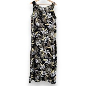 Jones New York Sport 100% Linen Sleeveless Floral Maxi Dress Women's Size 12